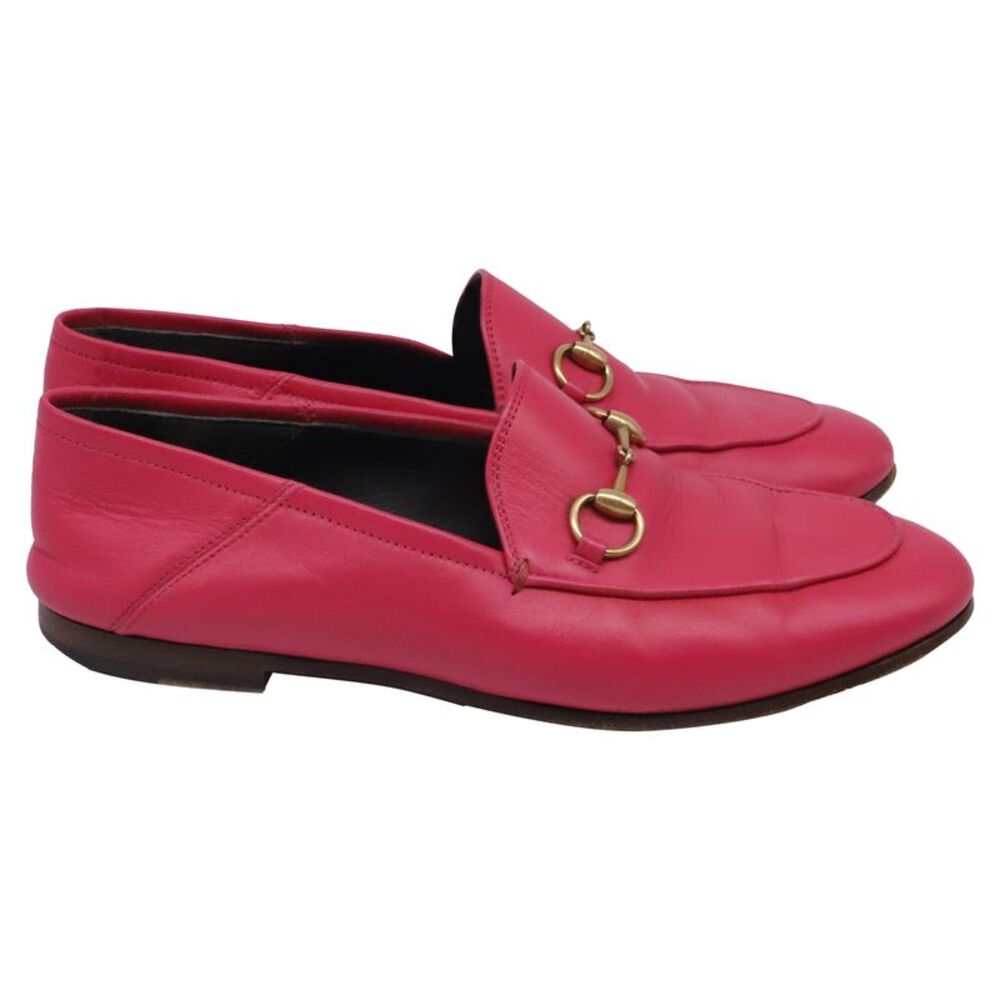 Gucci Brixton Horsebit Loafers in Pink Leather